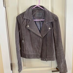 Blank NYC Women's Gray Suede Leather Jacket
